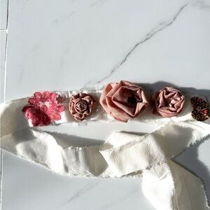 Flowered Blush & Pink Fabric Headband